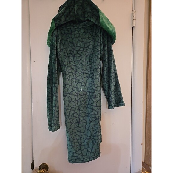 Dinosaur Monster Children's Kid Boy Hooded Towel Bathrobe Cotton M 8-10 Green - Picture 10 of 11